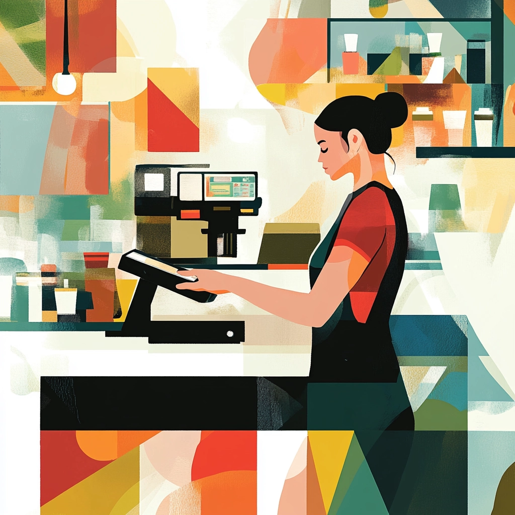 Touchscreen cash register system for fast food restaurants